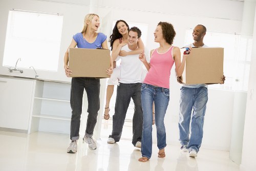 Professional flat removals in Spitalfields on a busy East London street