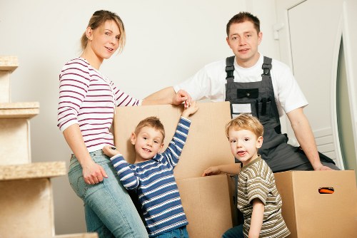 Packed household items ready for storage in Spitalfields