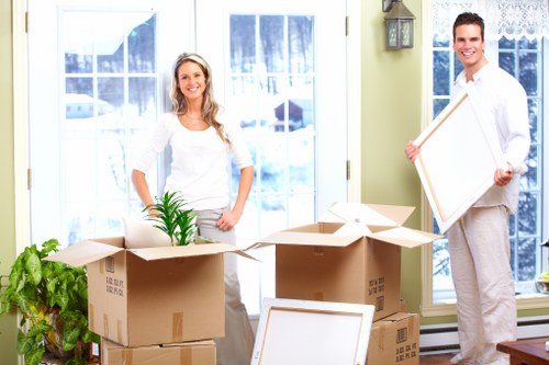 Packed furniture prepared for long-term storage
